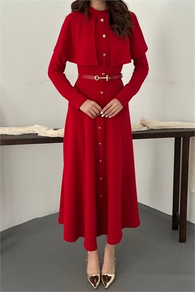 Red Cape Dress