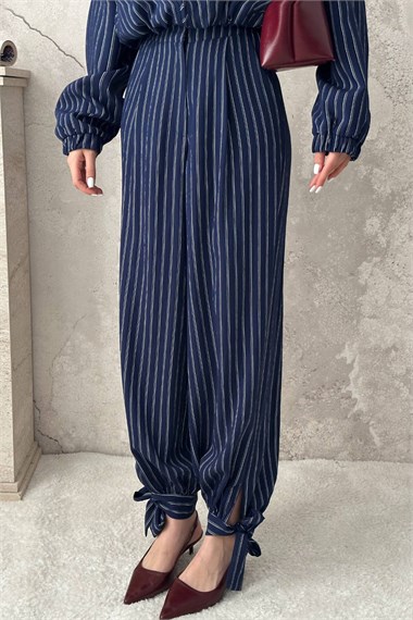 Navy Striped Two-Piece Set