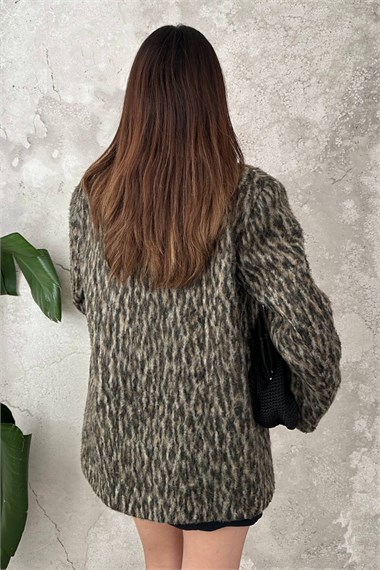 Leopard Print Wool Jacket