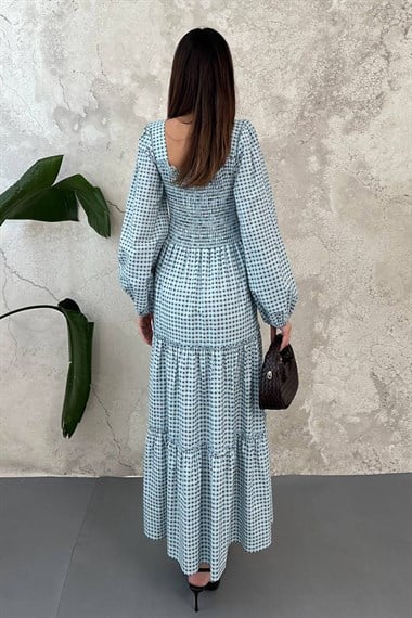 Blue Plaid Covered Yarn Dress