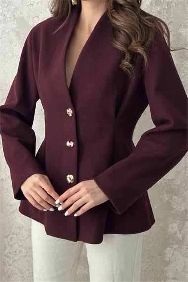 Plum Pleated Jacket
