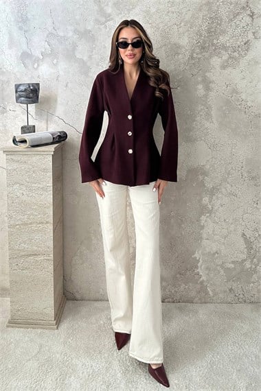 Plum Pleated Jacket