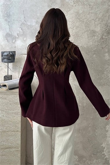 Plum Pleated Jacket