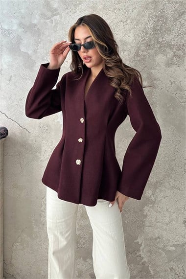 Plum Pleated Jacket