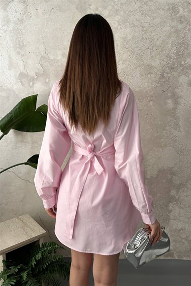Pink Two-Piece Set With Belt