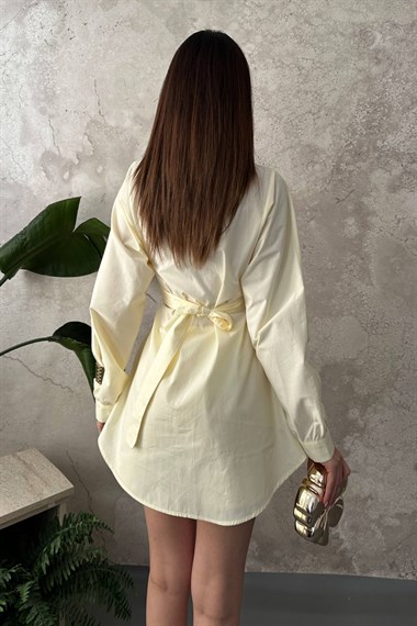 Yellow Two-Piece Set With Belt