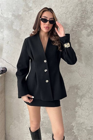 Black Pleated Jacket