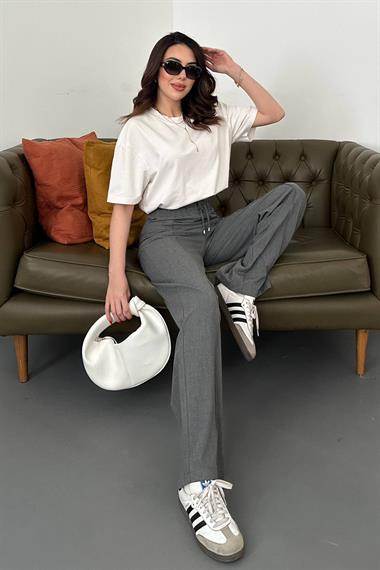 Toptan Antrasit Bel Büzgülü Pantolon