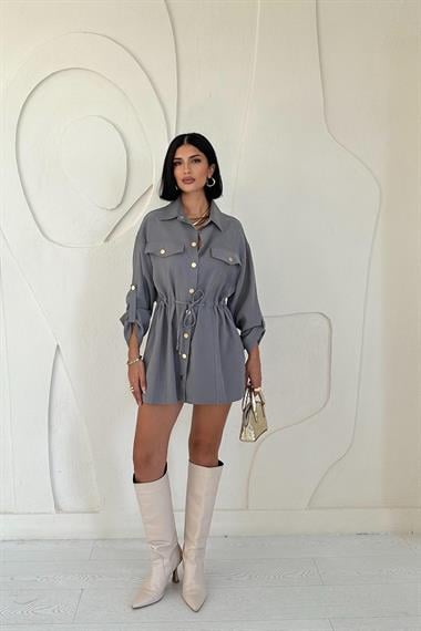 Wholesale Anthracite Snap Tunnel Shirt