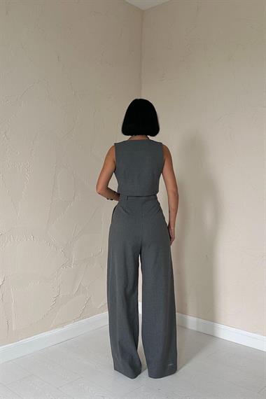 Toptan Antrasit Klas Ceket ve Yelek ve Pantolon Takım