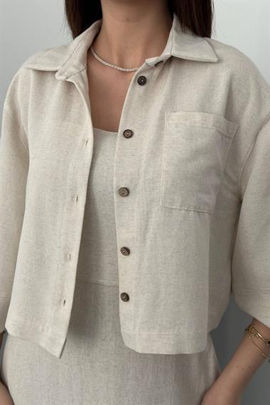 Toptan Bej Askılı Elbise Ve Gömlek