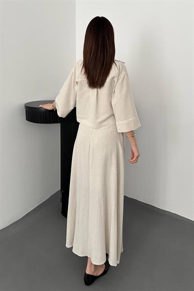 Toptan Bej Askılı Elbise Ve Gömlek