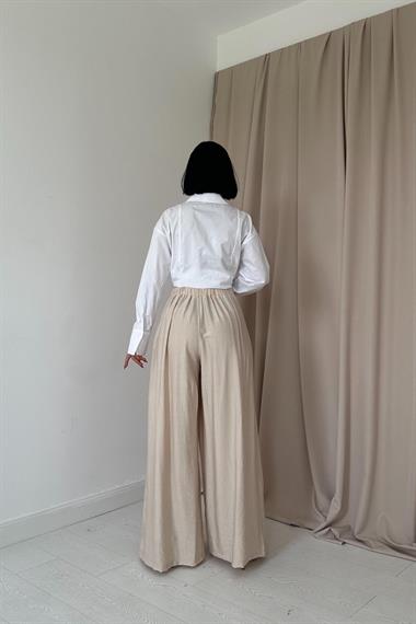 Toptan Bej Çilek Kumaş Pantolon