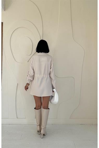 Wholesale Beige Snap Tunnel Shirt