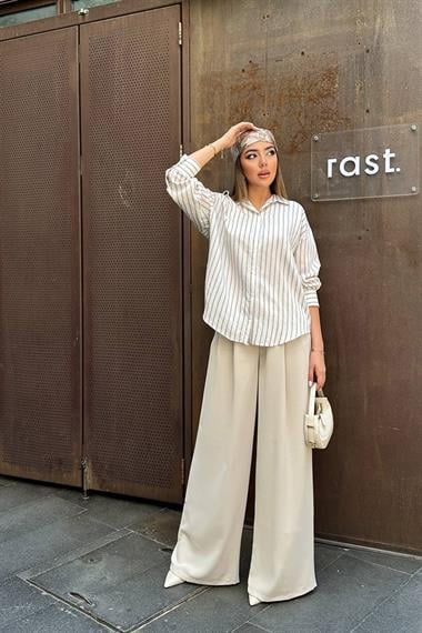 Wholesale Beige Striped Shirt