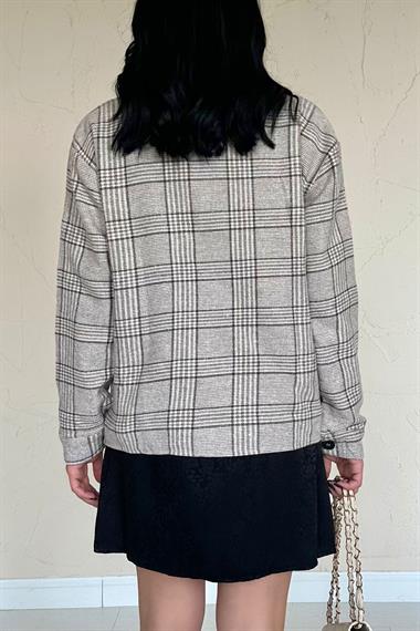 Toptan Bej Desenli Gömlek