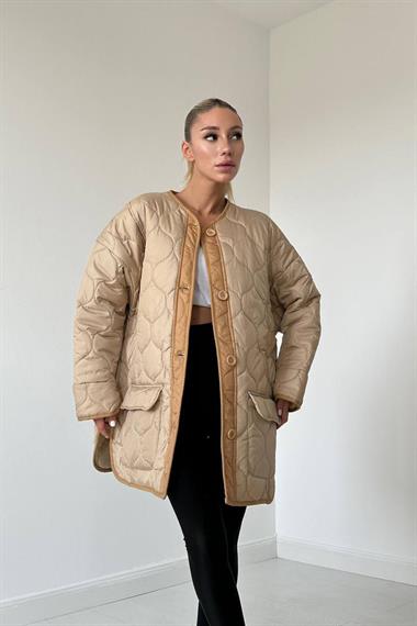 Toptan Bej Şişme Mont