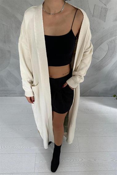 Wholesale White Cardigan with Pattern on the Back