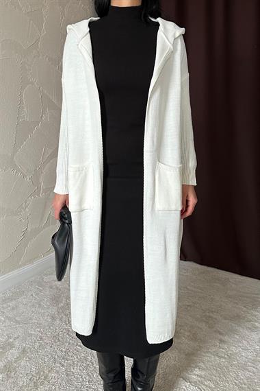 Wholesale White Cardigan with Back Writing