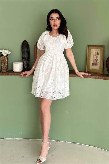 Toptan Beyaz Fisto Elbise