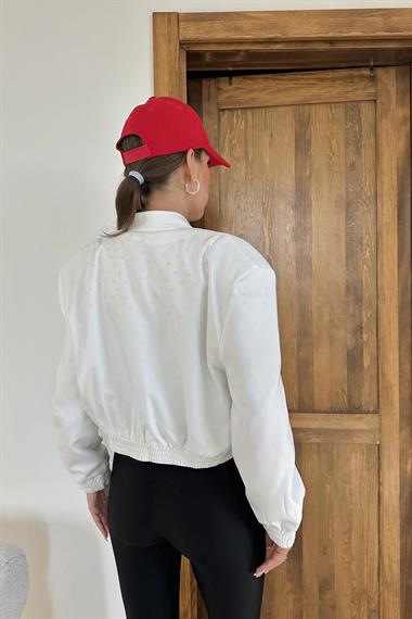 Toptan Beyaz Hakim Yaka Bomber Ceket