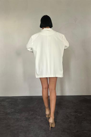 Toptan Beyaz Oversize Ceket
