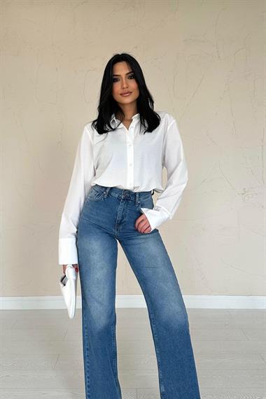 Toptan Beyaz Poplin Gömlek