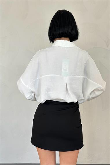 Wholesale White Stone Embroidered Shirt