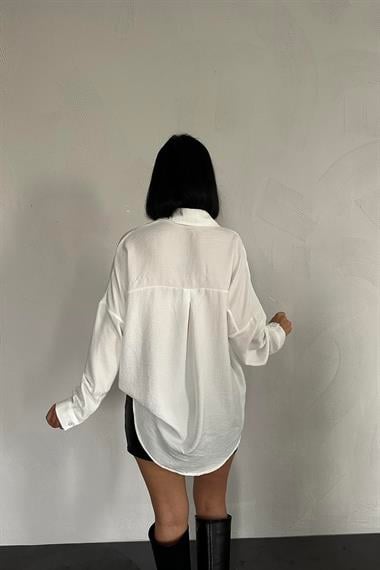 Wholesale White Stone Embroidered Shirt