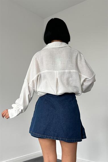 Wholesale White Stone Embroidered Shirt