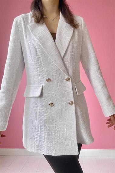 Toptan Beyaz Tüvit Ceket