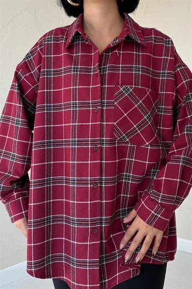 Wholesale Burgundy Plaid Shirt