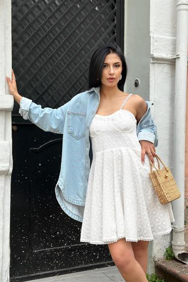 Wholesale Ice Blue Pocket Denim Shirt