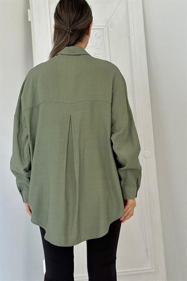 Toptan Çağla 6 Parça Çiçek Desen Taşlı Gömlek