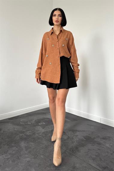 Wholesale Camel Classic Irregular Stoned Shirt