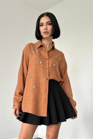 Wholesale Camel Classic Irregular Stoned Shirt