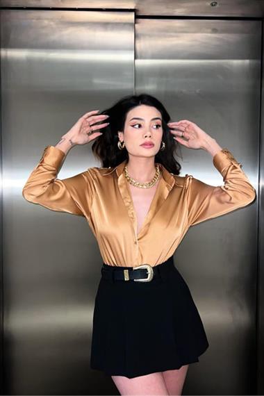 Toptan Camel Saten Gömlek