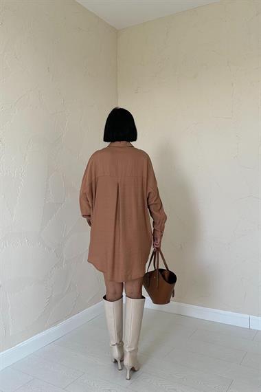 Toptan Camel Taşlı Gömlek