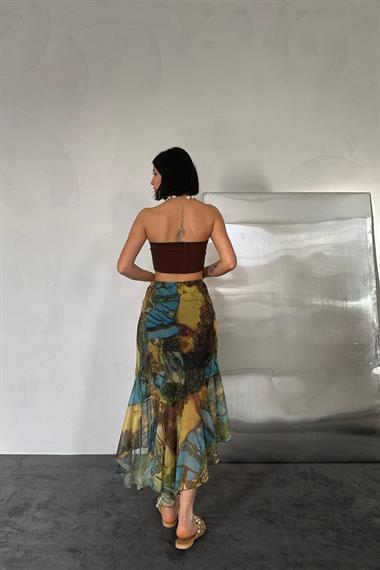 Toptan Desenli Baskılı Lastikli Etek