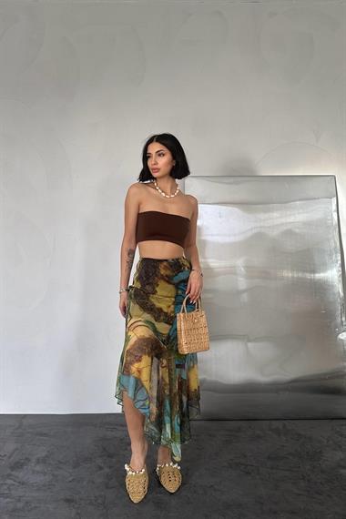 Toptan Desenli Baskılı Lastikli Etek