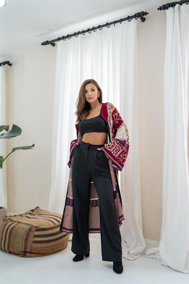 Wholesale Patterned Ethnic Patterned Cardigan