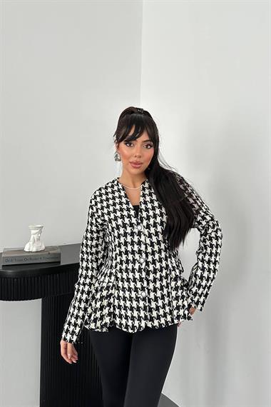 Toptan Ekru Arka Fiyonk Detaylı Ceket