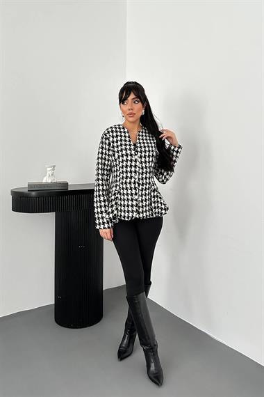 Toptan Ekru Arka Fiyonk Detaylı Ceket