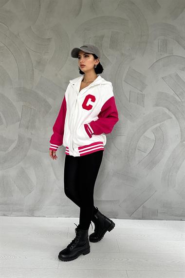 Toptan Ekru Kapüşonlu Kolej Mont