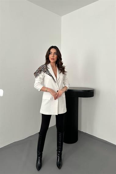 Toptan Ekru Kol Ucu Büzgülü Atlas Ceket