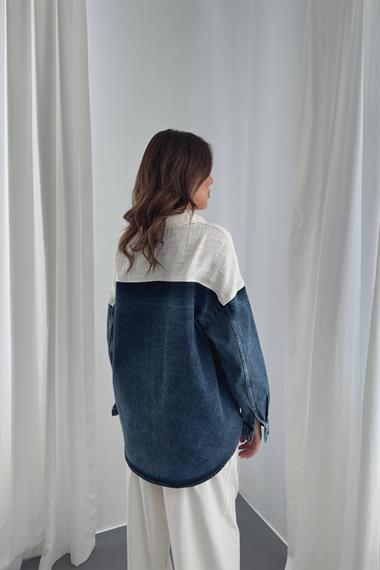 Toptan Ekru Kot Garnili Ceket