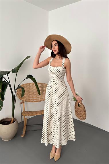 Ecru Polka Dot Dress