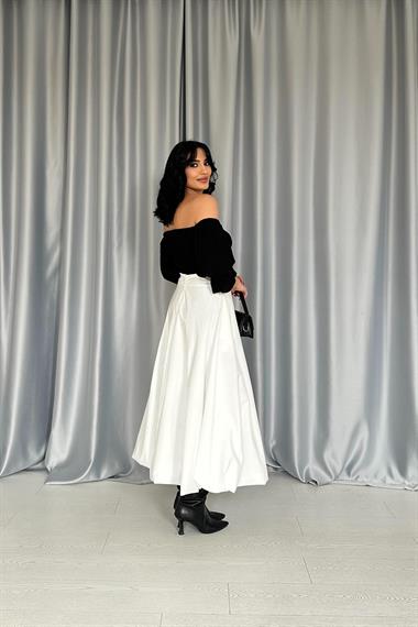 Toptan Ekru Uzun Balon Etek