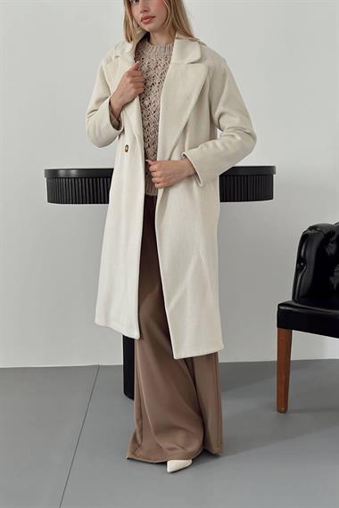 Toptan Ekru Uzun Kaban