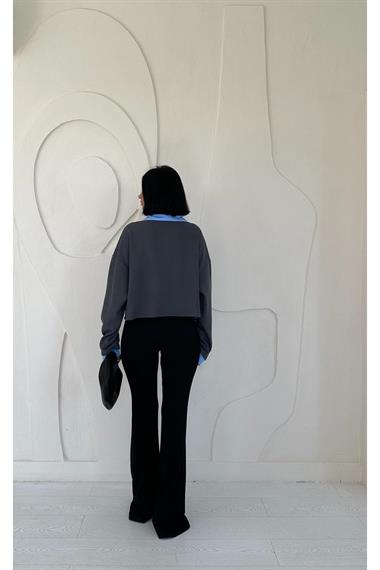 Toptan Füme Gömlek Yakalı Bluz